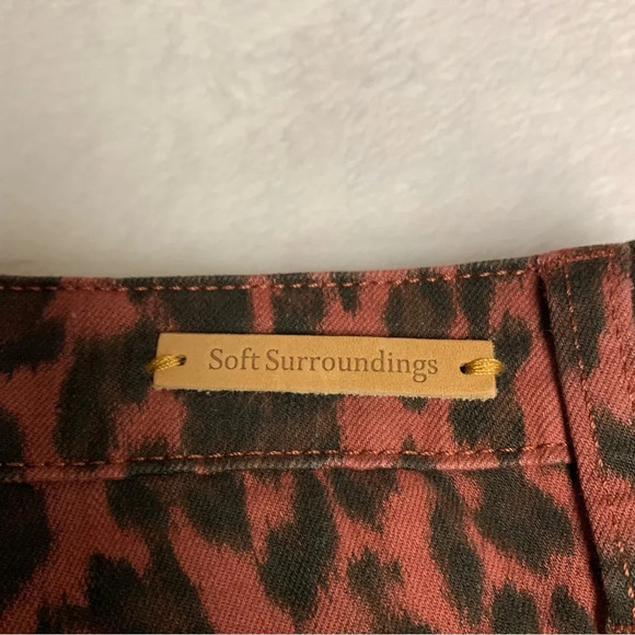 Soft Surroundings size 12P brown animal print skinny ankle pants NWT - Picture 5 of 7